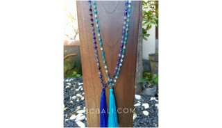 ceramic stones glass beads necklaces tassels bali